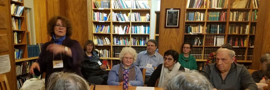 A class in session in the Judaic library